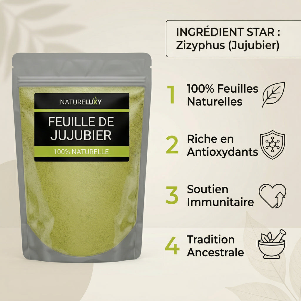 Bénéfices feuille de Jujubier - Infographie produit