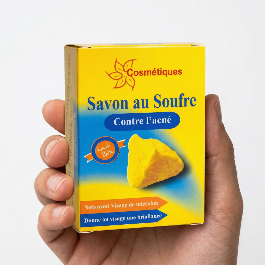 Taille réelle boîte savon au Soufre