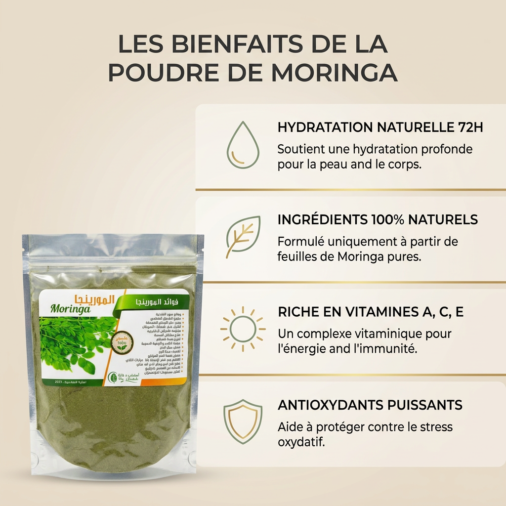 Poudre de Feuilles de Moringa Oleifera - 250g