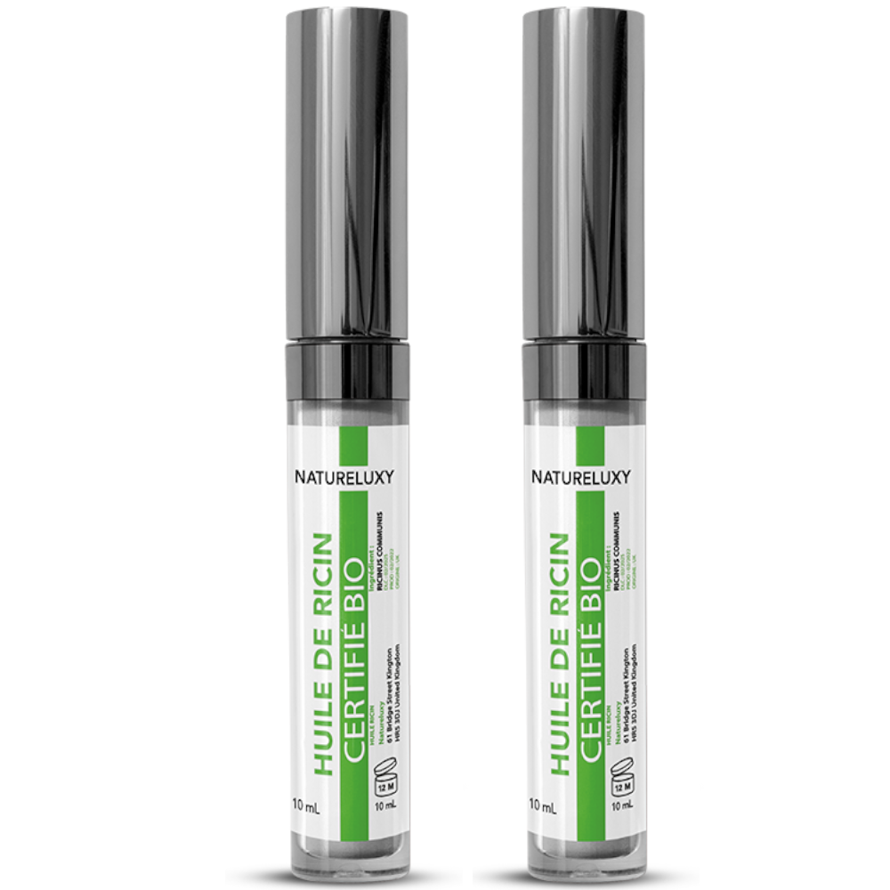 Lot de 2 Mascaras Huile de Ricin Bio 10 ml - Soin Cils