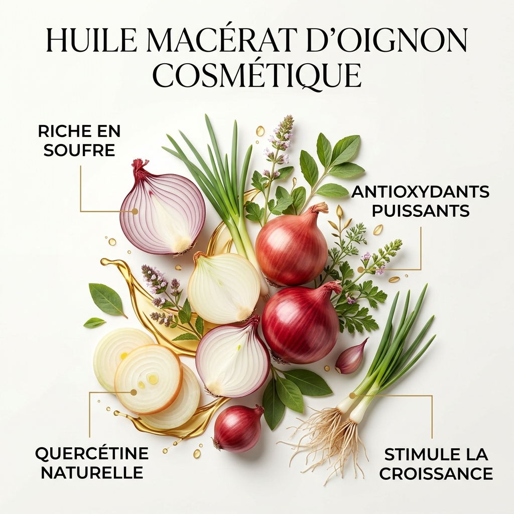 Huile d’Oignon 100% Naturelle – Macérat – Spray 100 ml – Soin Cheveux & Cuir Chevelu