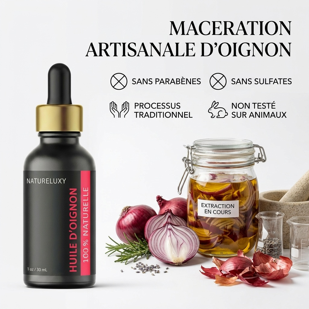 Huile d’Oignon 100% Naturelle 30 ml — Macérat huileux, Soin Cheveux & Cuir Chevelu