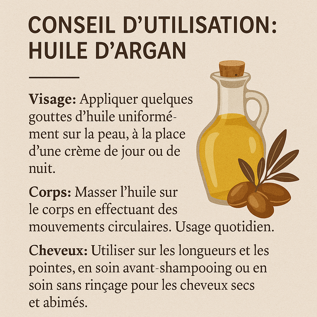 Huile d'Argan BIO – Soin multi-usage peau et cheveux – Natureluxy