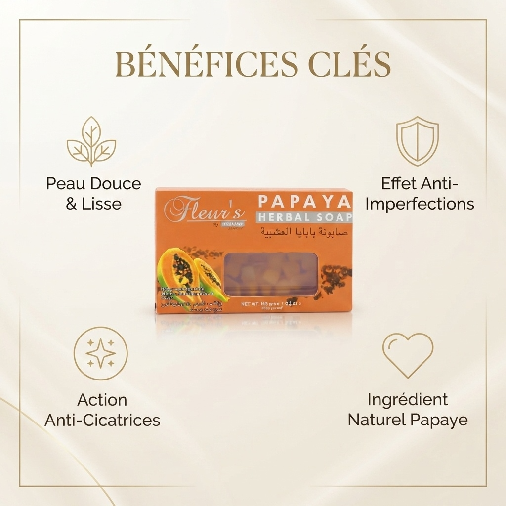 Savon à la Papaye Hemani 100 g - Savon Exfoliant