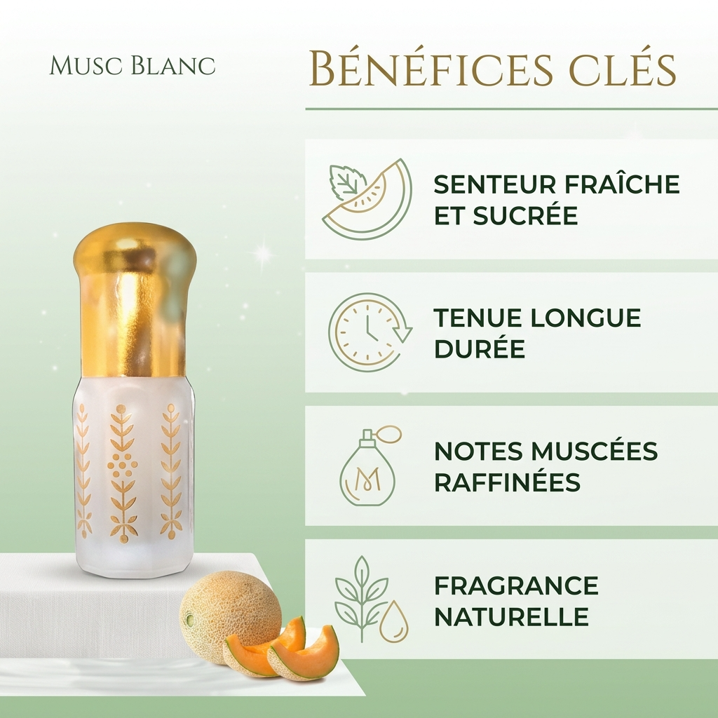 Musc Tahara Melon 3 mL - Musc Blanc Parfumé