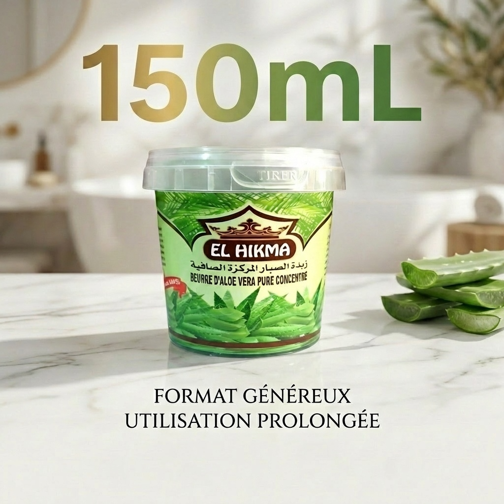 Beurre d'Aloe Vera EL HIKMA 150mL - Detail de l etiquette