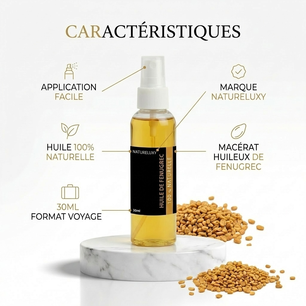 2 Flacons Huile de fenugrec 30mL Spray 100% Naturel