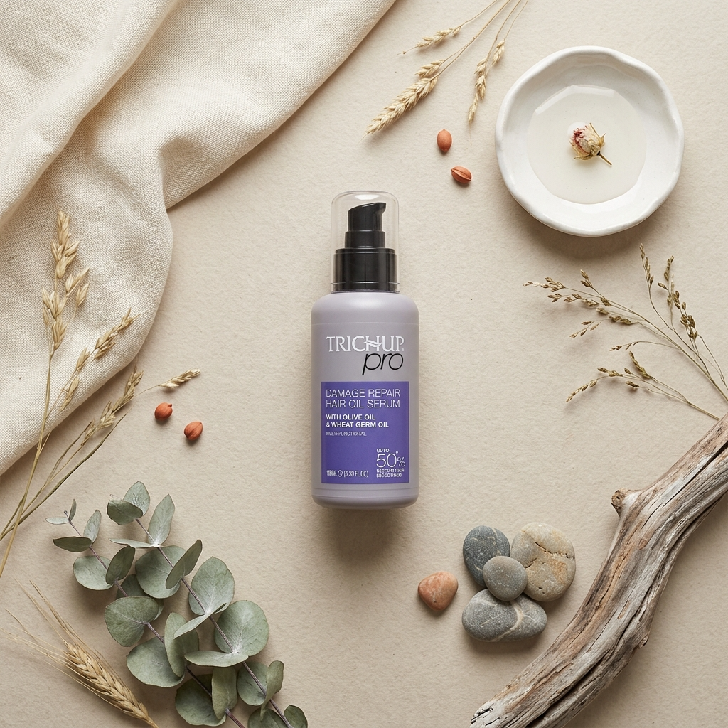 Sérum huile capillaire, Huile d’Olive & Germe de Blé, 100 ml - TRICHUP pro Damage Repair Hair Oil Serum
