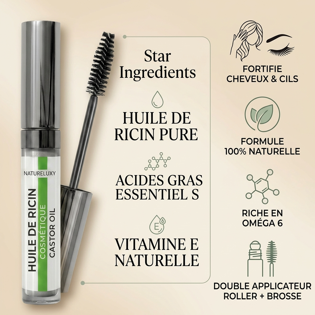 BIO-Rizinusöl in Mascara zum Wimpernwachstum – 10 ml