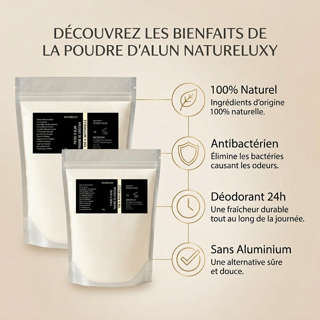 2kg Pierre d'Alun en Poudre - Déodorant Naturel au Potassium Alum