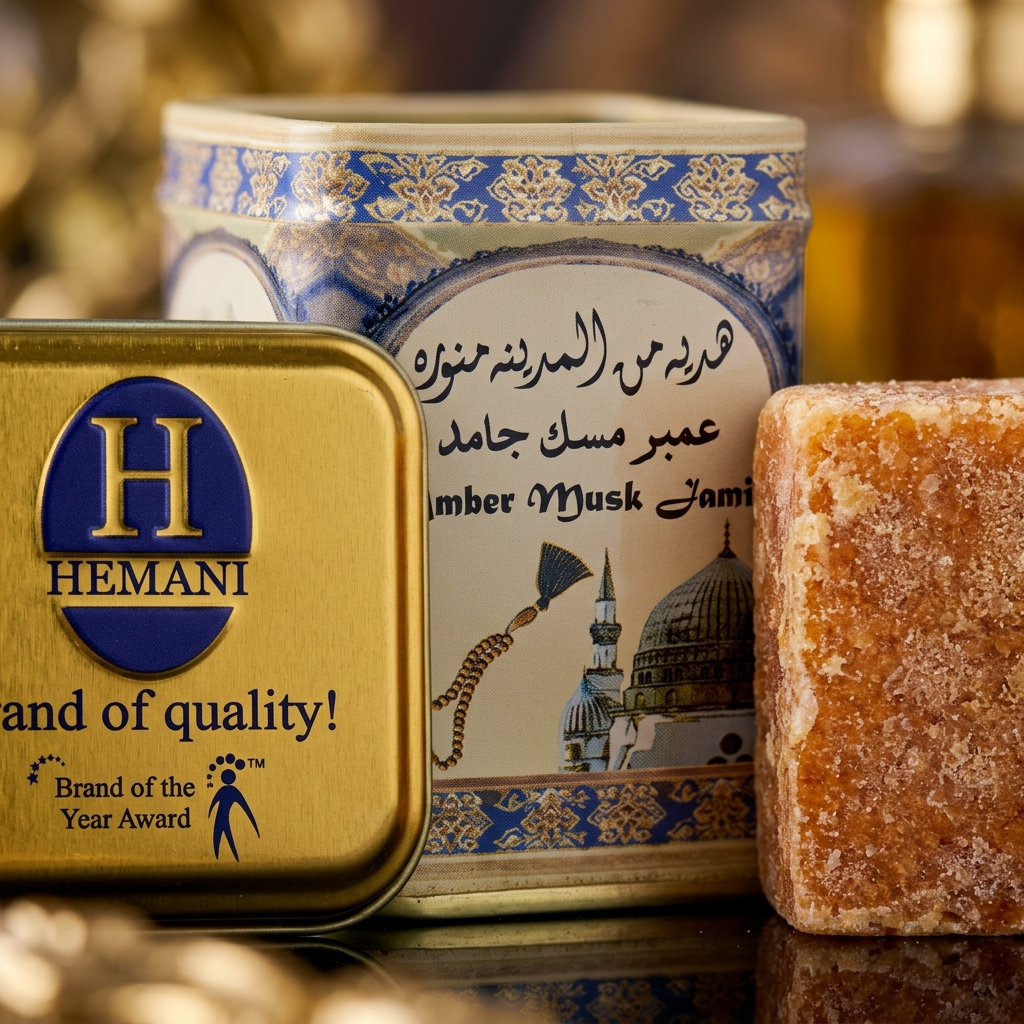 Carré de musc ambré Hemani – parfum solide - détail produit