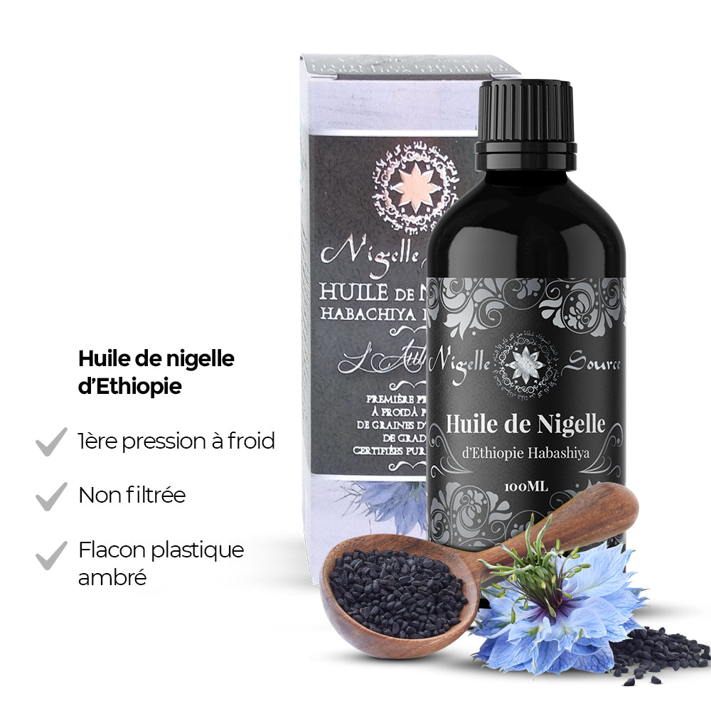Huile de Nigelle d’Éthiopie Habashia Grade A 99,7% – 100 ml