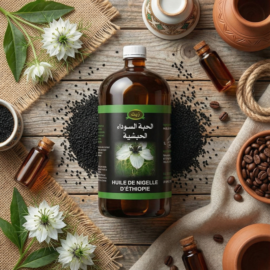 Huile de Nigelle (Cumin Noir) d’Éthiopie 1L – Habachia