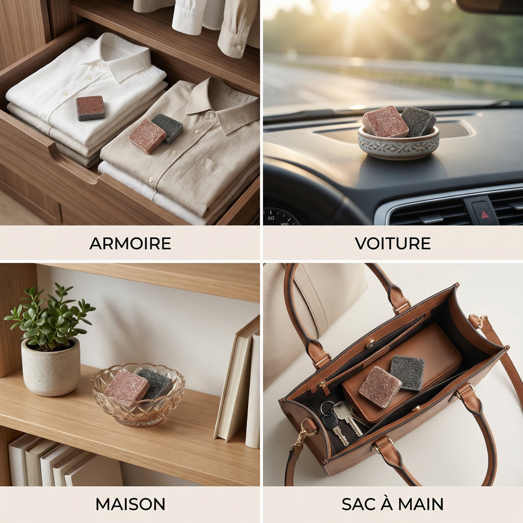 Lot de 2 carrés de musc ambré et noir – parfum solide - image produit 6