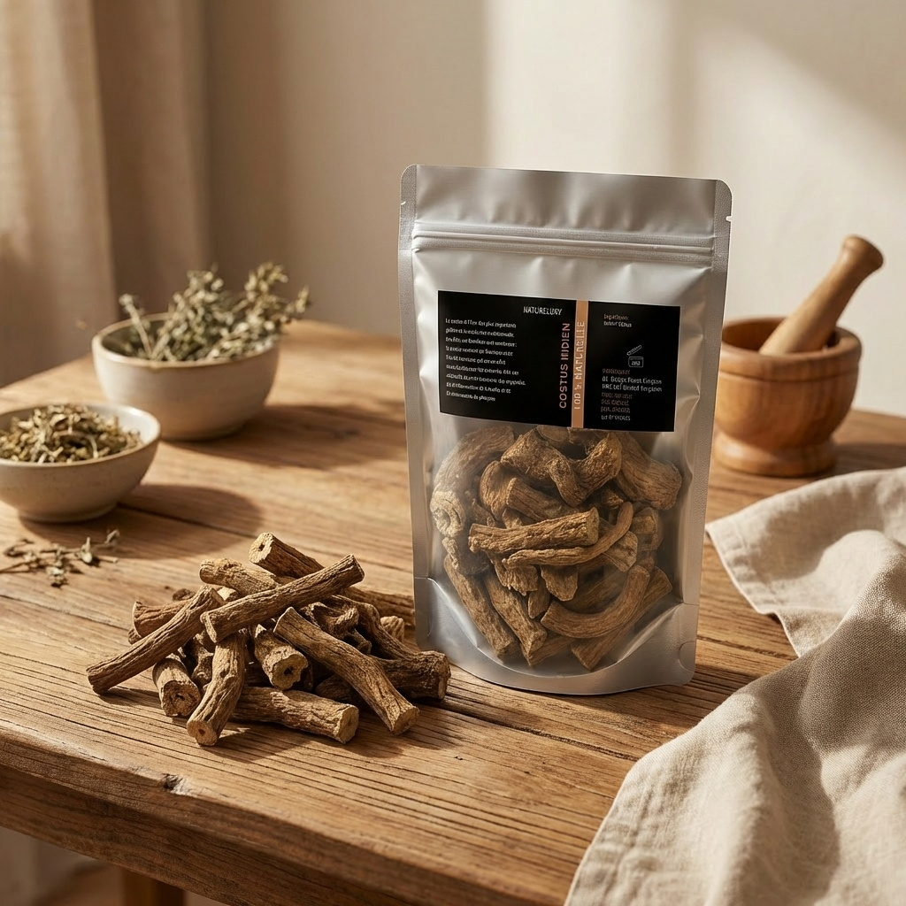 Costus Indien Brut 400 g 100% Naturel – Racines Entières – Natureluxy