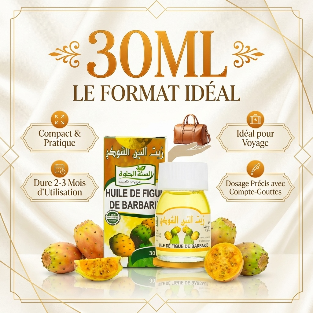 Huile de figue de barbarie 30 ml – Macérat huileux, vitamine E & oméga‑6 (soin beauté)