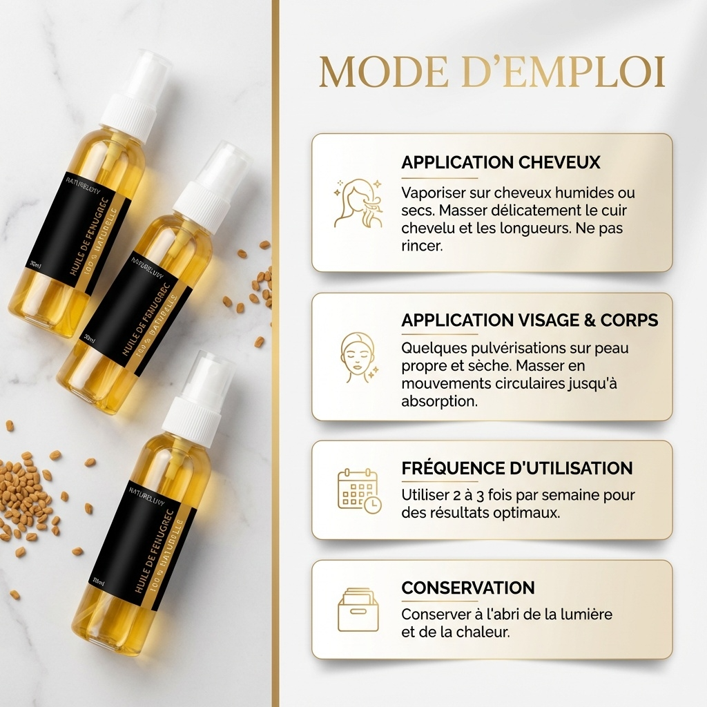 3 Huile de Fenugrec cosmétique 30mL Spray -10%