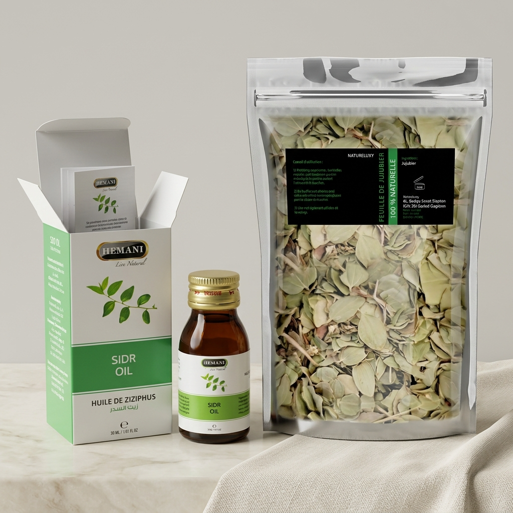 Pack Huile de Sidr 30mL Hemani + Feuille de Sidr (Feuilles de Jujubier) -20%