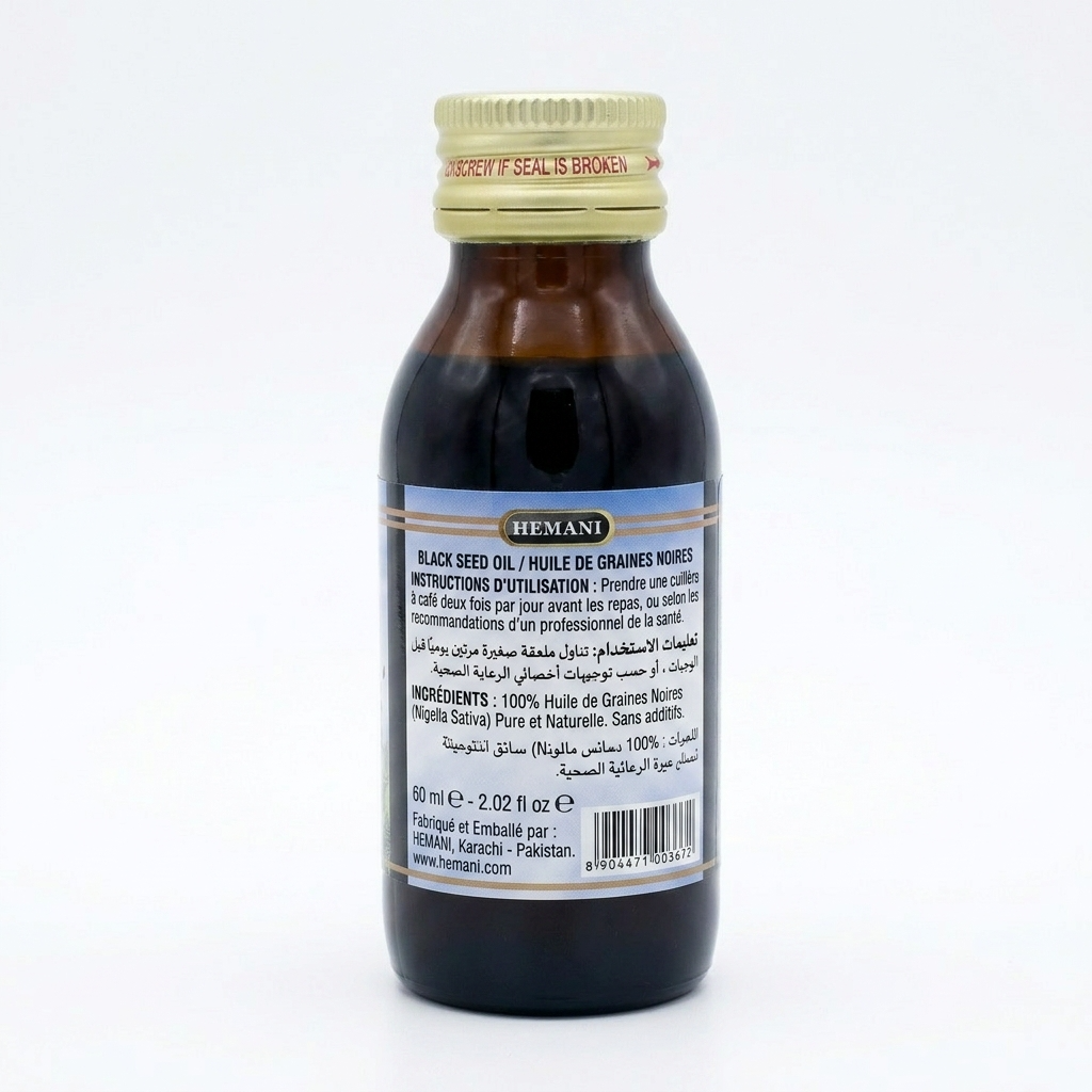 Schwarzkümmelöl 60 ml, 100 % natürliches Hemani