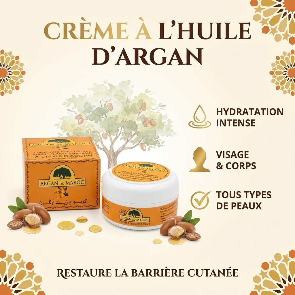 2 Argan-Anti-Falten-Creme aus Marokko, verjüngende Gesichts- und Augenpflege für Tag und Nacht, 100 ml