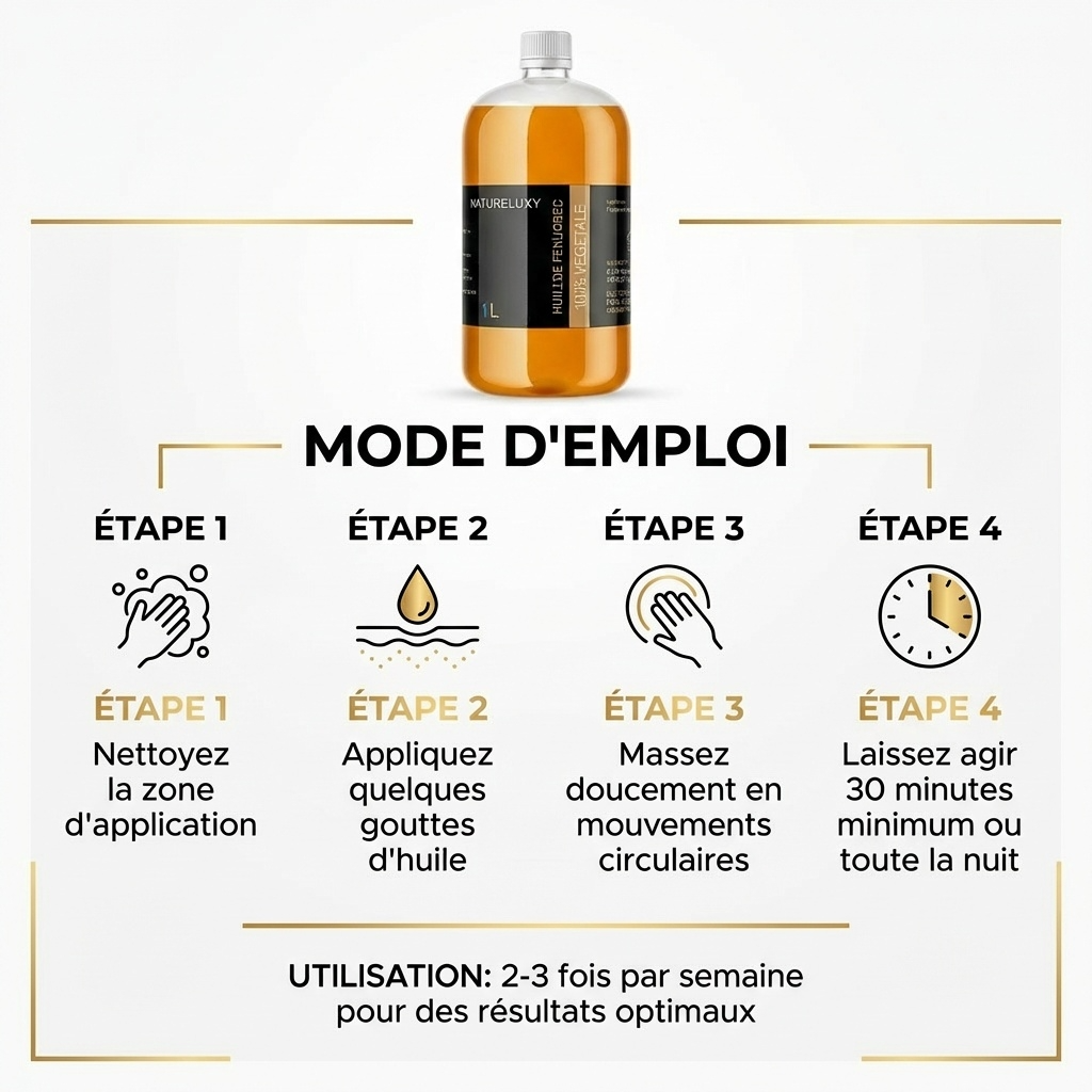 Huile de Fenugrec 1L – Usage externe – Qualité cosmétique