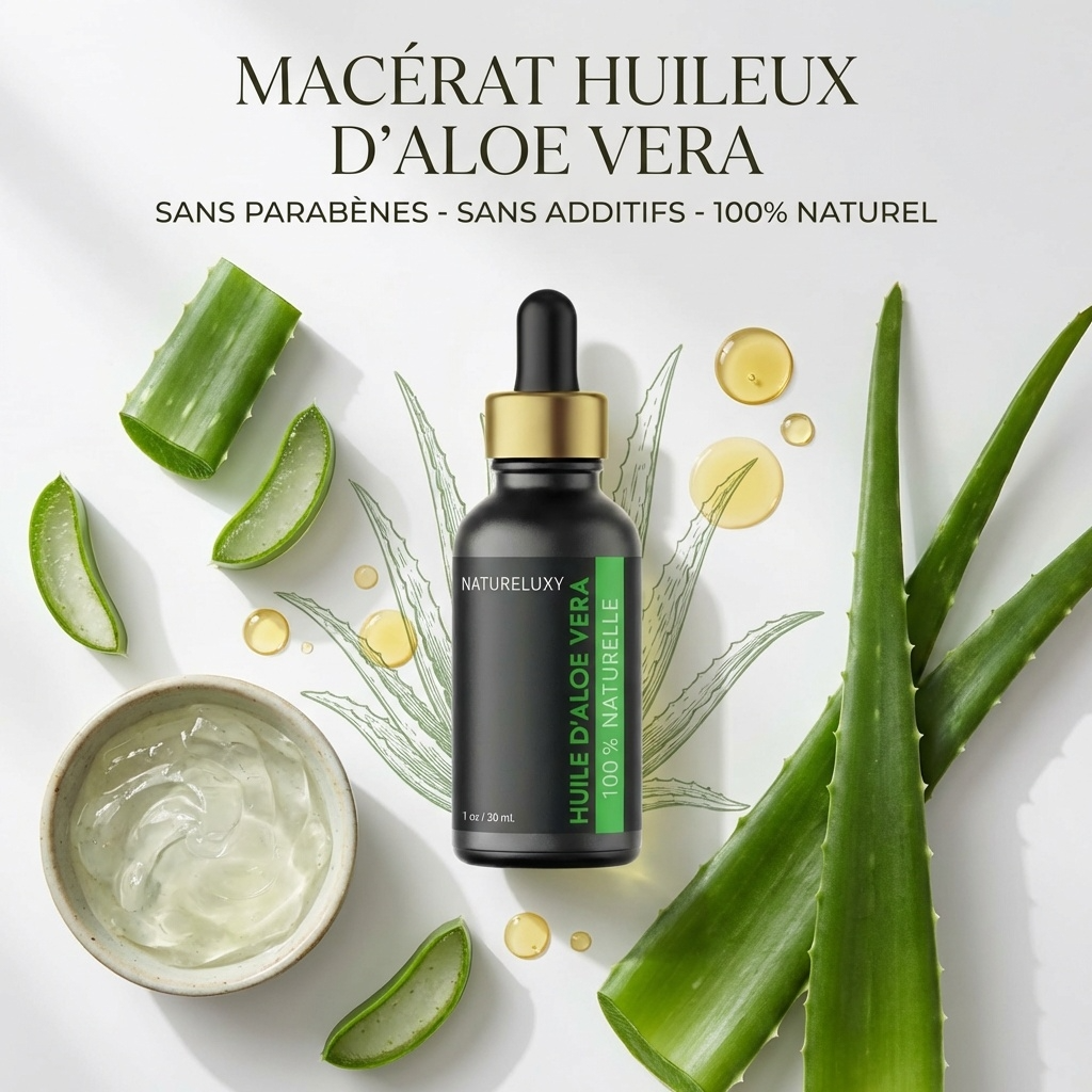 Huile d'Aloé Vera 30mL pipette 100% Naturelle