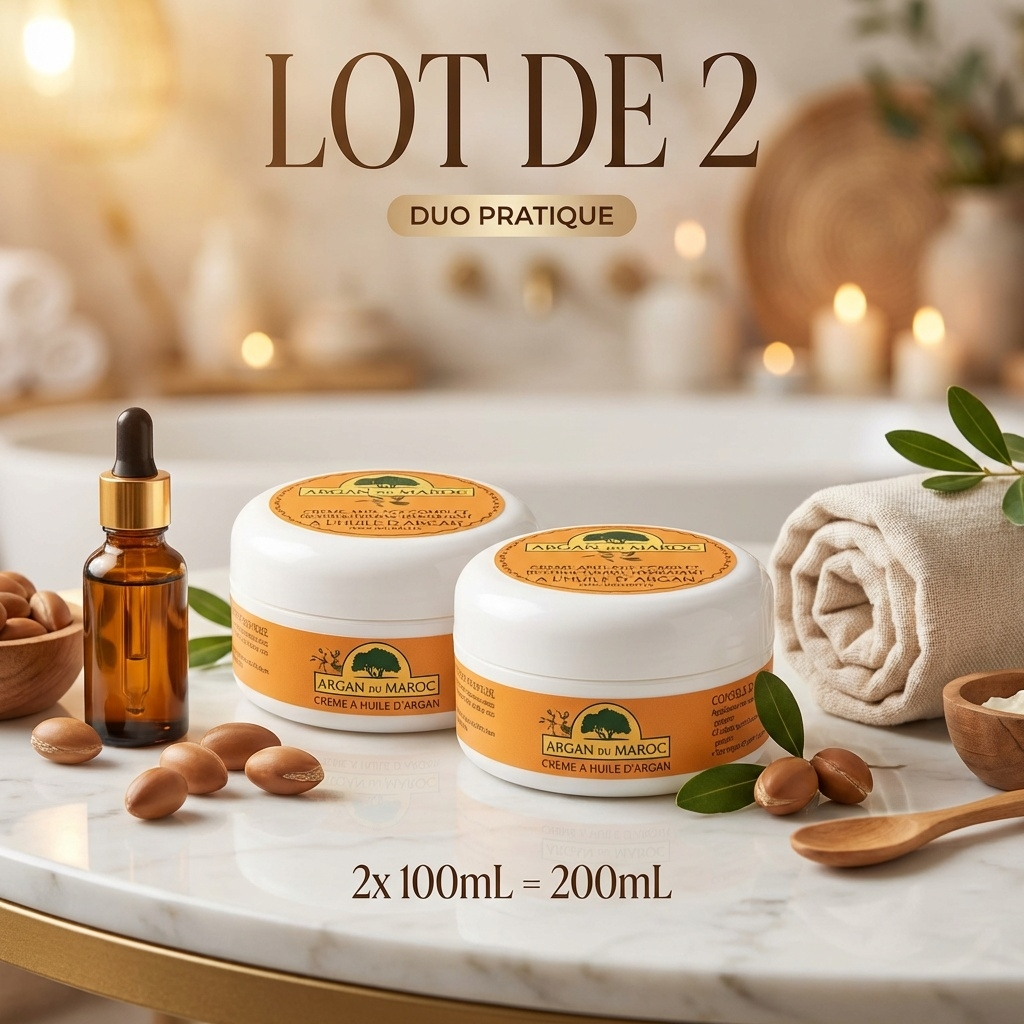 2 Argan-Anti-Falten-Creme aus Marokko, verjüngende Gesichts- und Augenpflege für Tag und Nacht, 100 ml