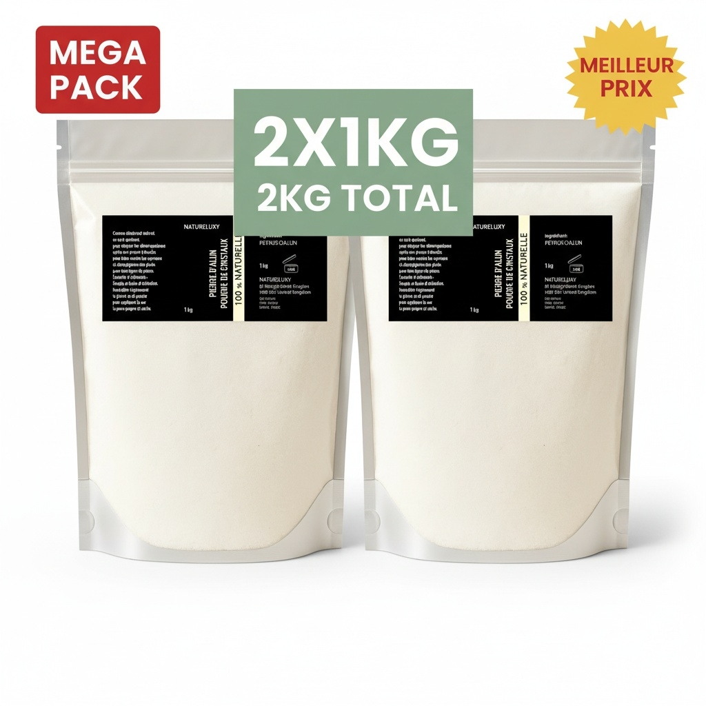 2kg Pierre d'Alun en Poudre - Déodorant Naturel au Potassium Alum