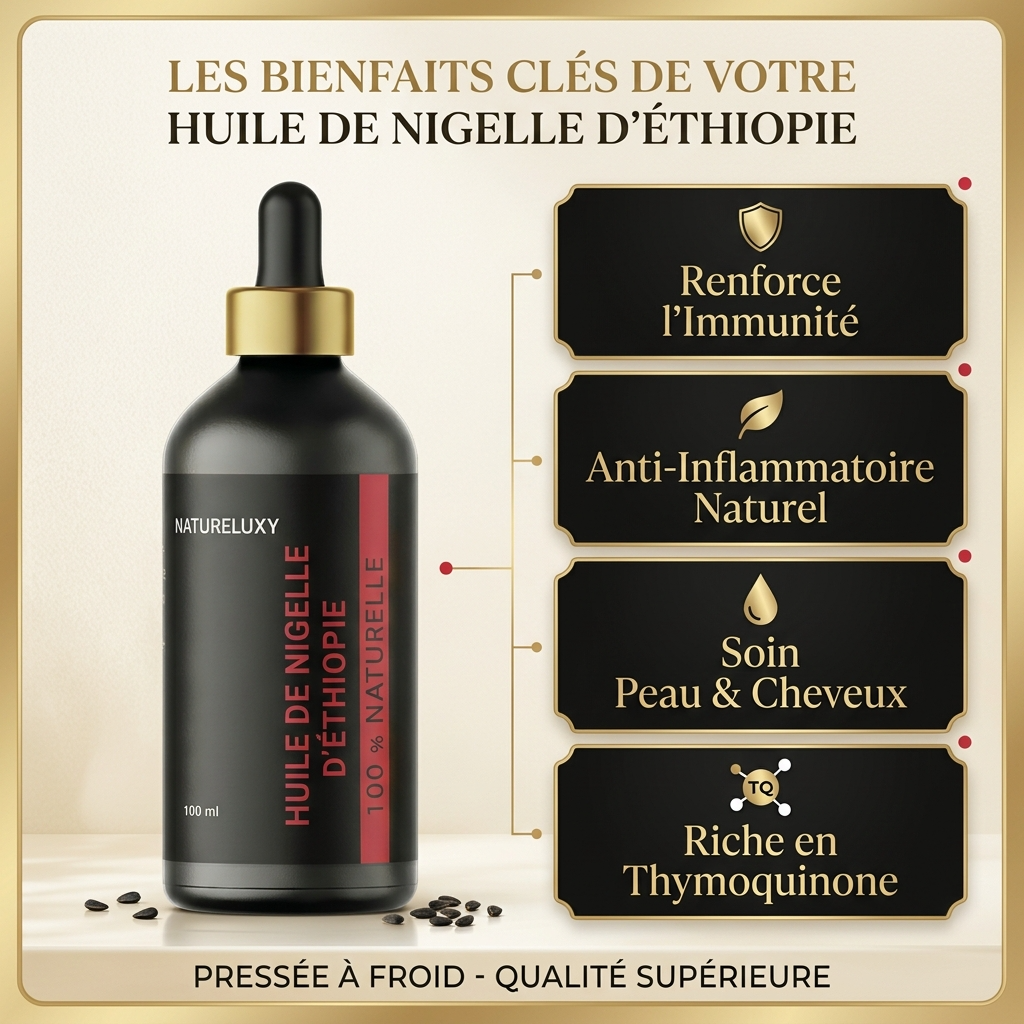 Huile de Nigelle d’Éthiopie 100 mL Pipette — 100% Naturelle