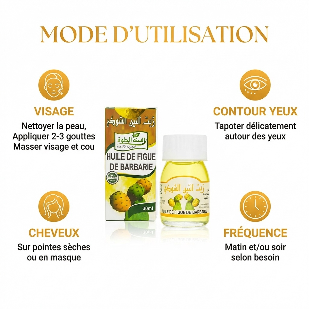 Huile de figue de barbarie 30 ml – Macérat huileux, vitamine E & oméga‑6 (soin beauté)