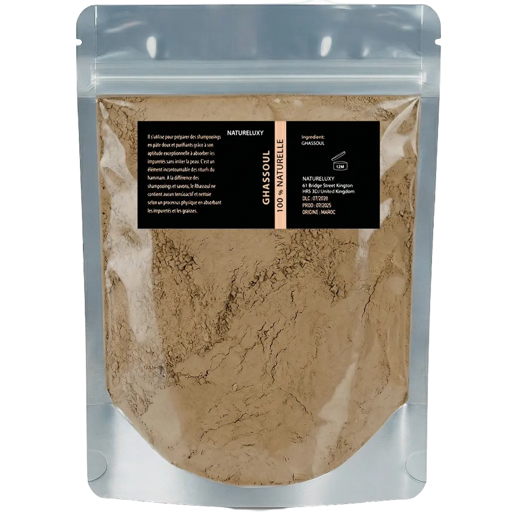 Ghassoul Clay Powder 1 kg Ultrafeine Gesichtsmaske, Körper und Haare