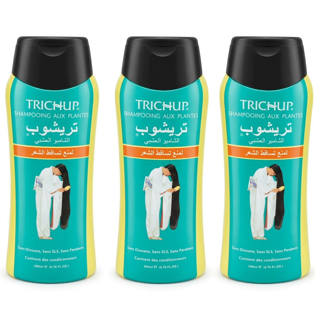 Lot de 3 Shampoings Trichup Anti-Chute Sans Sulfate Soin Indien 200 mL
