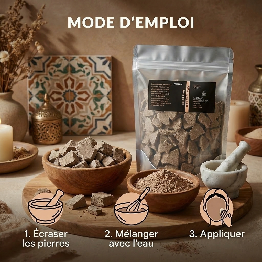 1kg Ghassoul du Maroc en vrac