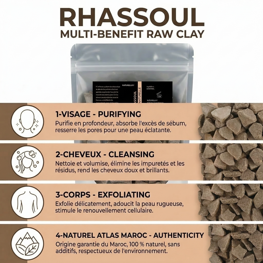 1kg Ghassoul du Maroc en vrac