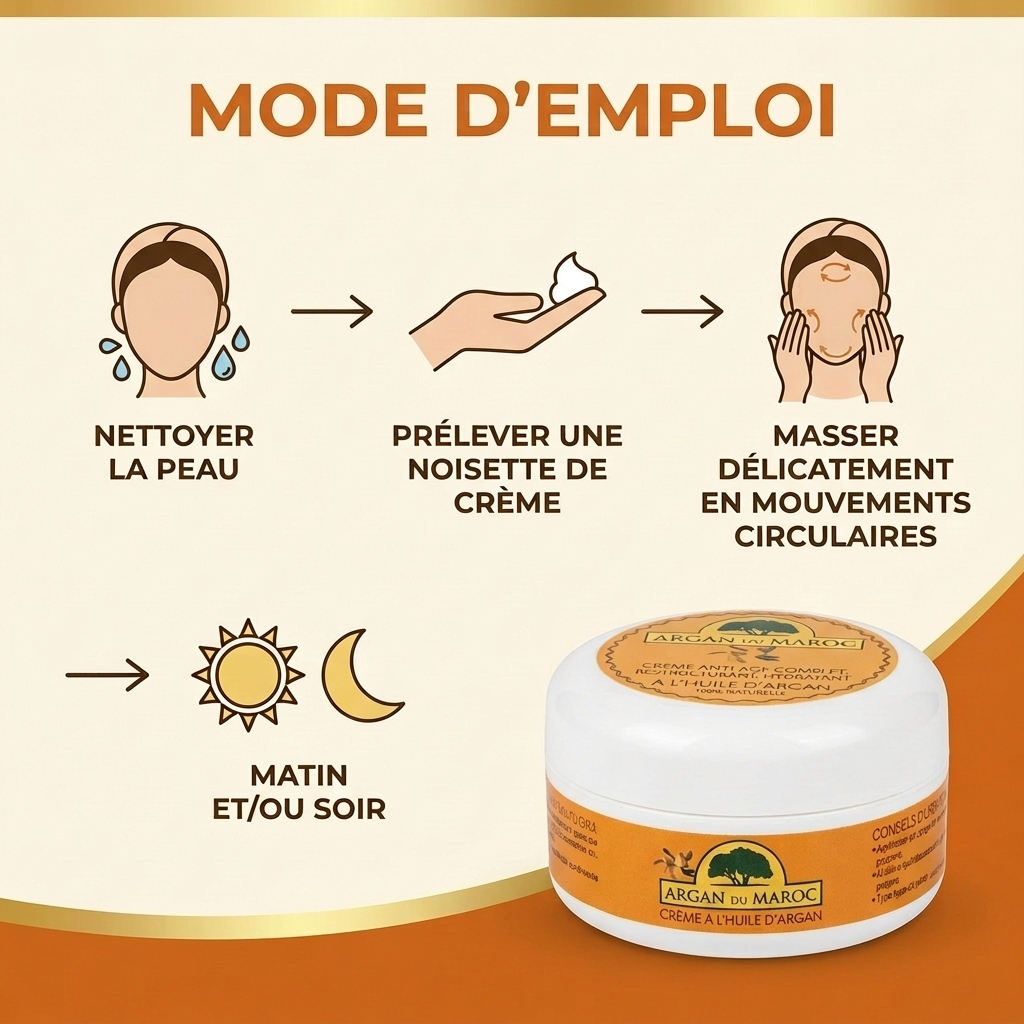 2 Argan-Anti-Falten-Creme aus Marokko, verjüngende Gesichts- und Augenpflege für Tag und Nacht, 100 ml