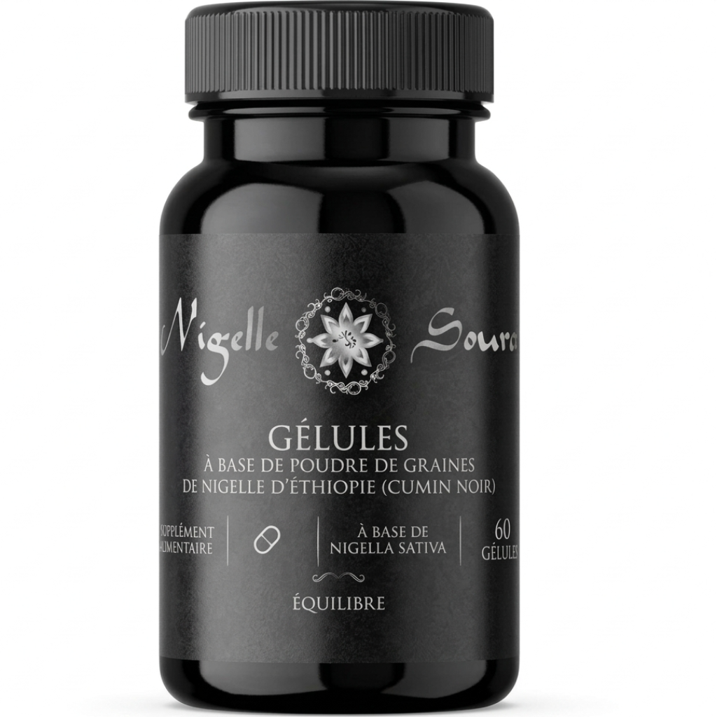 60 Gélules Nigelle d’Éthiopie – Poudre 99,7% Pure – Gélules Végétales