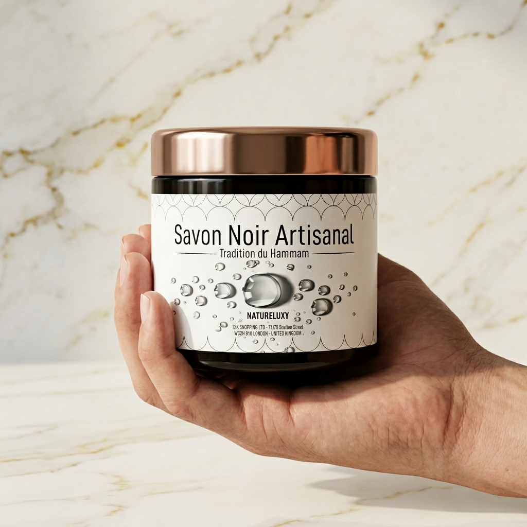 Savon noir marocain 300 g – Pâte exfoliante pour hammam (usage externe)
