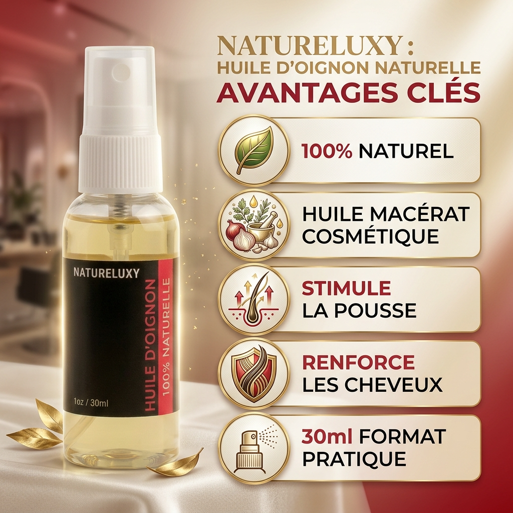 Huile d’Oignon 100% Naturelle – Macérat – Spray 100 ml – Soin Cheveux & Cuir Chevelu