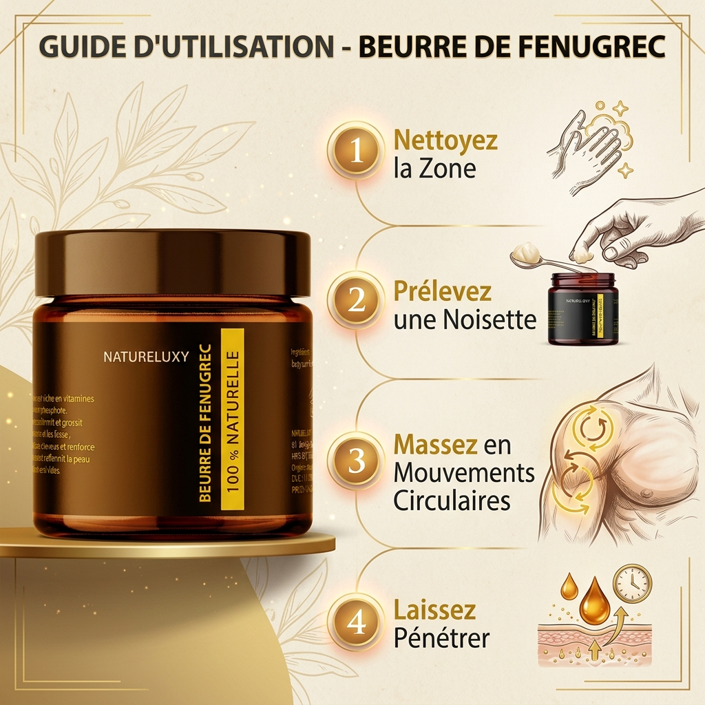 Beurre de Fenugrec Pur & Concentré 200g Natureluxy - Soin Corps et Cheveux