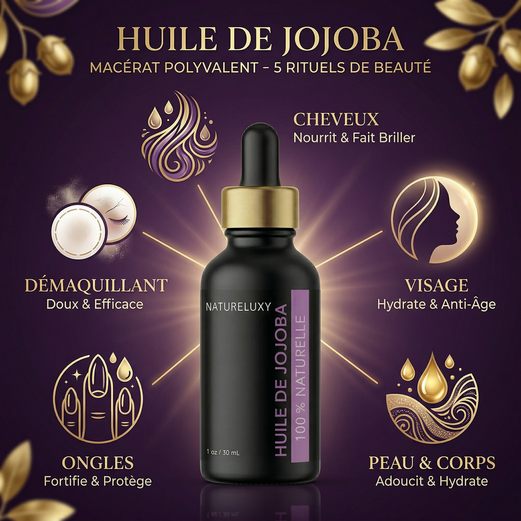 Huile de Jojoba 30 mL Pipette — 100% Naturelle
