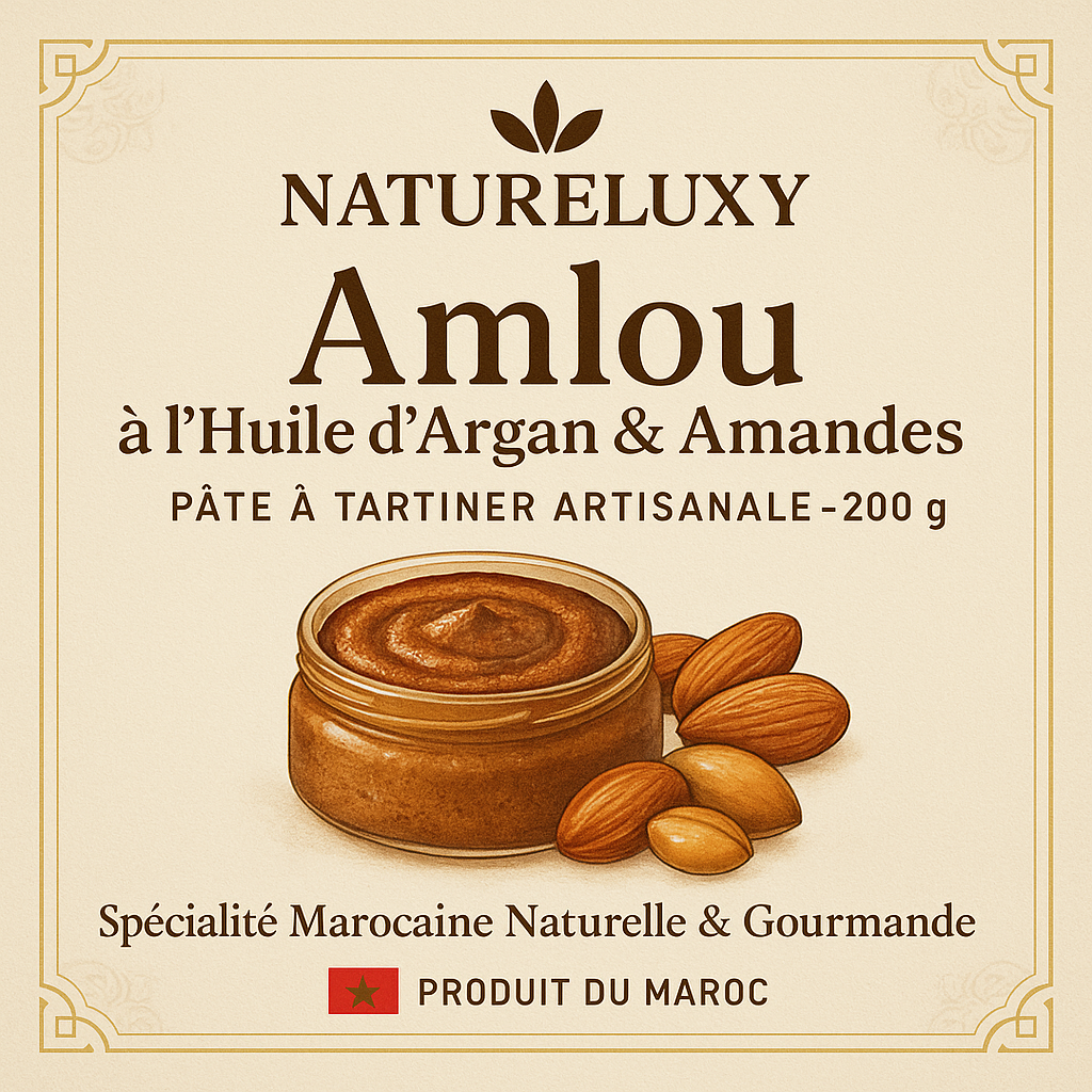 Amlou aux Amandes 500g - Pâte à Tartiner à l’Huile d’Argan et au Miel d’Oranger