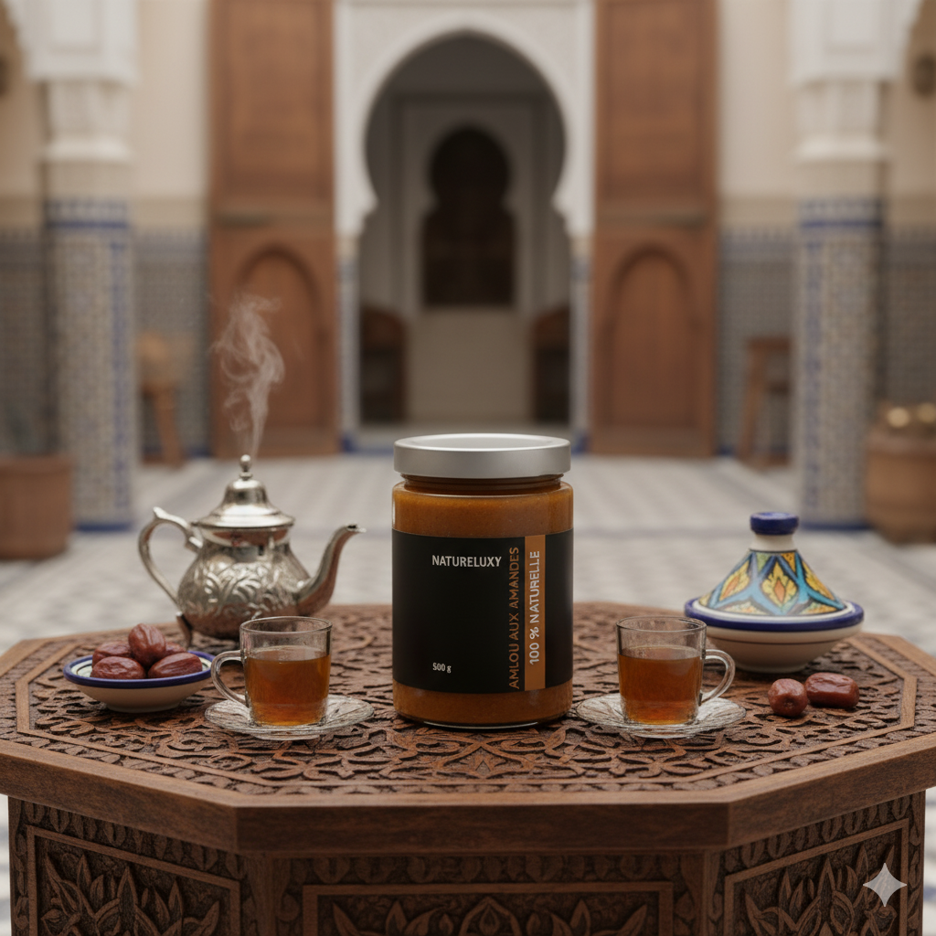 Amlou aux Amandes 500g - Pâte à Tartiner à l’Huile d’Argan et au Miel d’Oranger