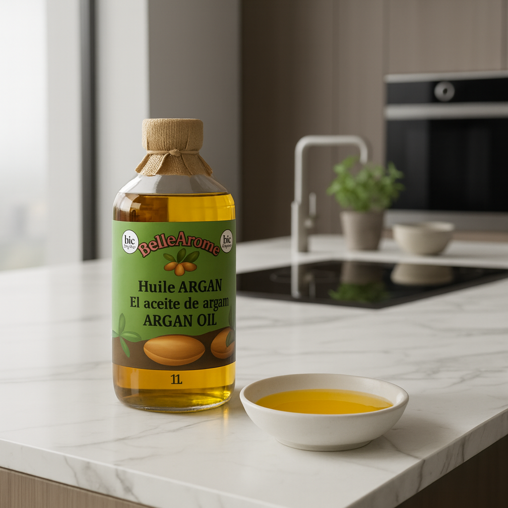 Huile d'Argan BIO 1L – Nutrition cheveux et corps – Natureluxy