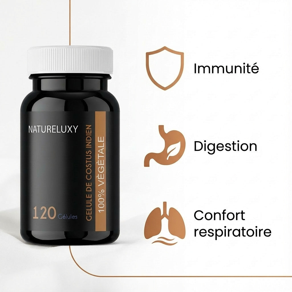 120 Gélules Costus Indien – Poudre de Saussurea costus – 300 mg