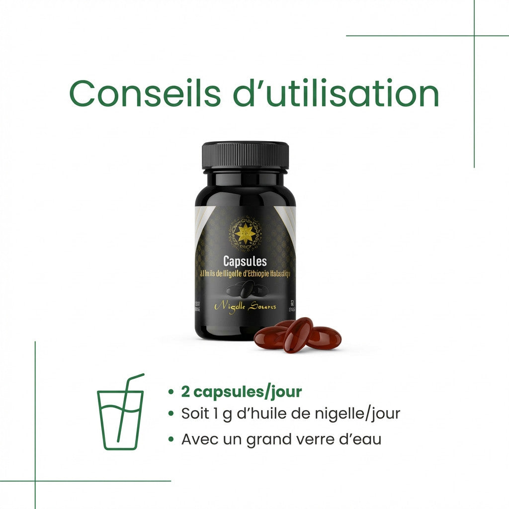 60 Kapseln Schwarzkümmelöl aus Äthiopien, Güteklasse A, 99 % Reinheit, Habachiya
