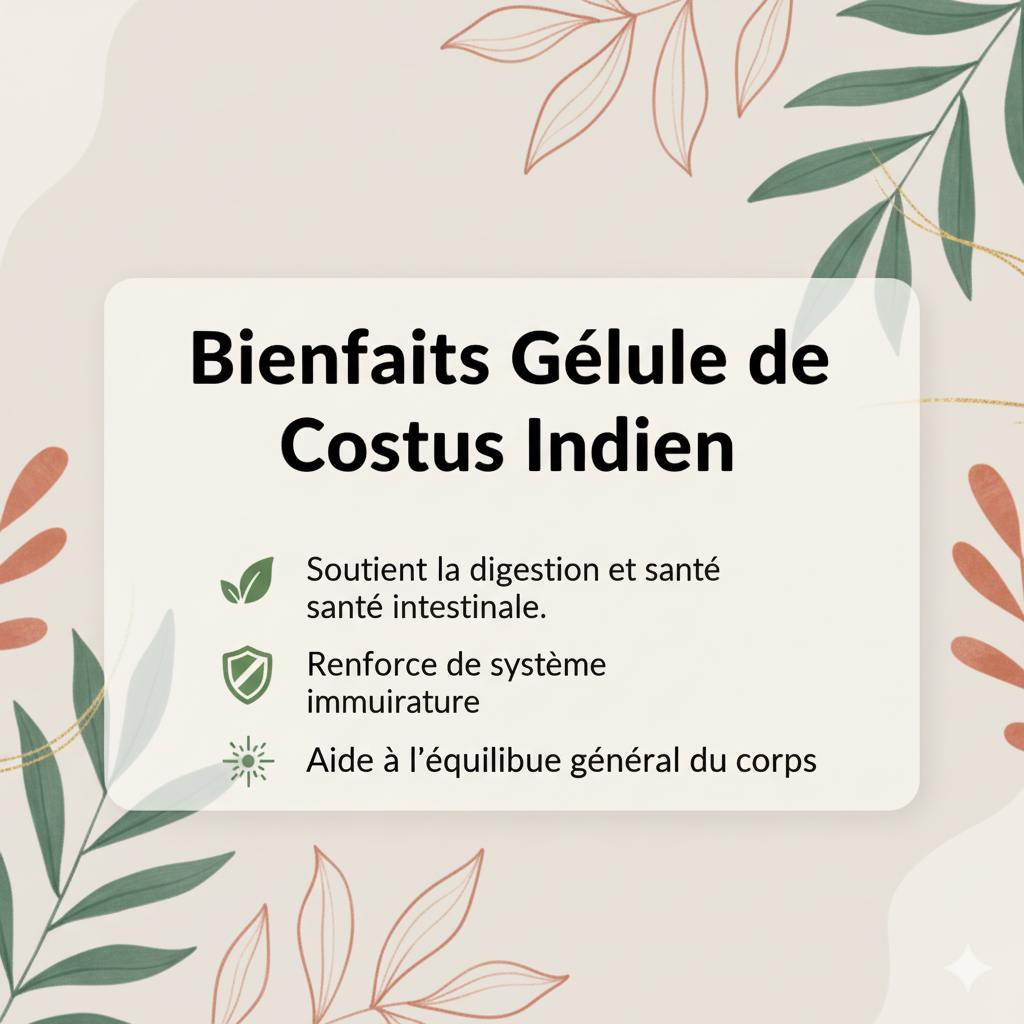120 Gélules Costus Indien – Poudre de Saussurea costus – 300 mg