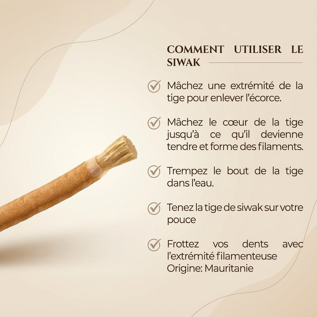 Siwak El-Kheir – Lot de 20 Bâtons – Bâtonnet d’Hygiène Bucco‑Dentaire