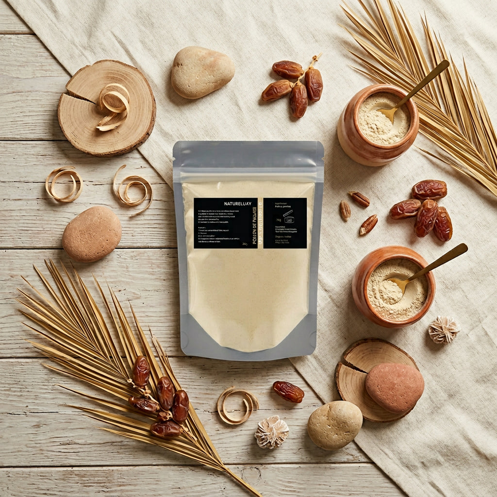 NATURELUXY Pollen de Palmier - flat lay ambiance