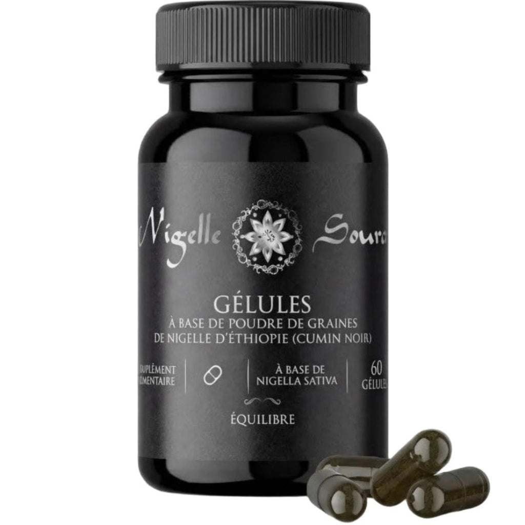 60 Gélules Nigelle d’Éthiopie – Poudre 99,7% Pure – Gélules Végétales