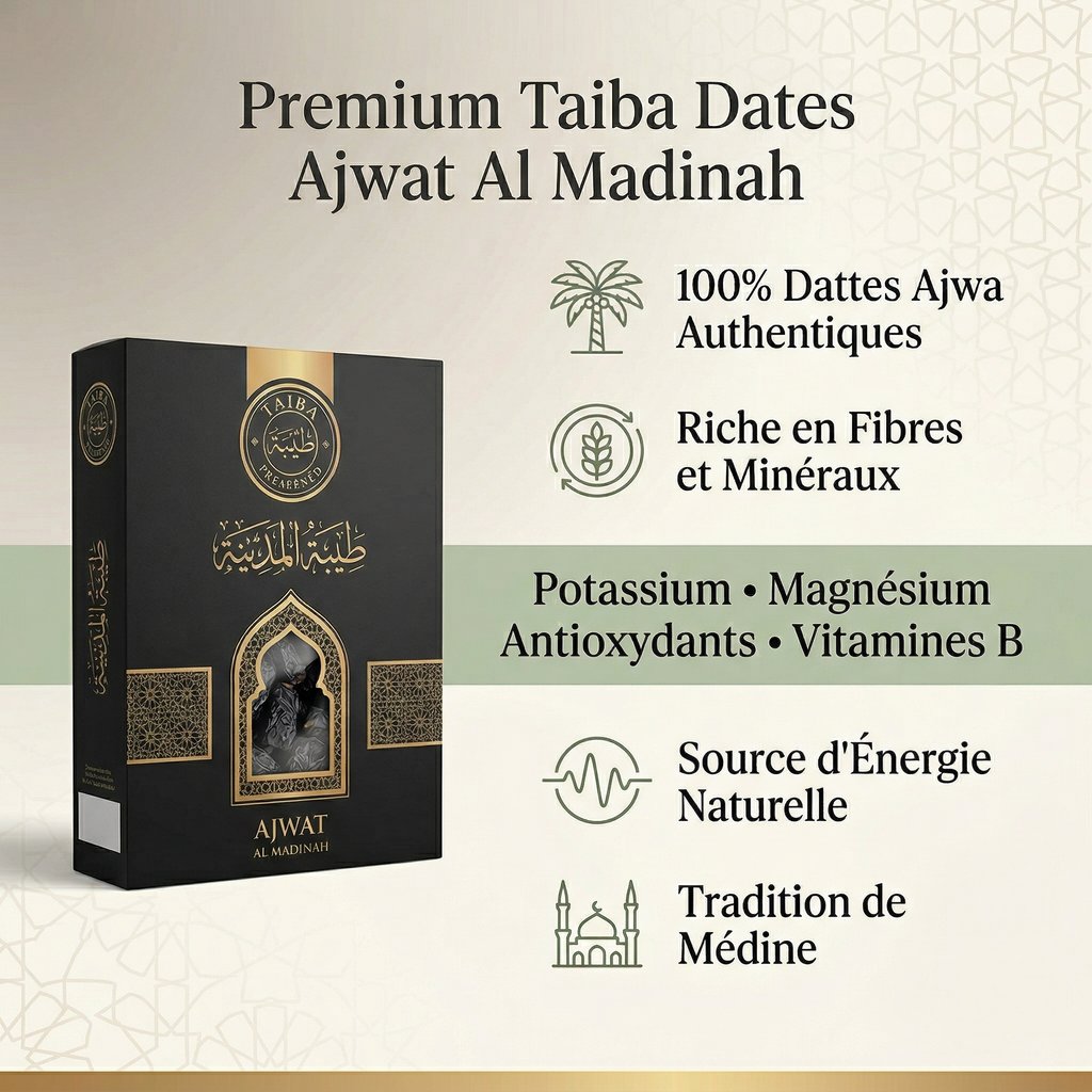 Taiba Dates Ajwat Al Madinah - Infographie bénéfices